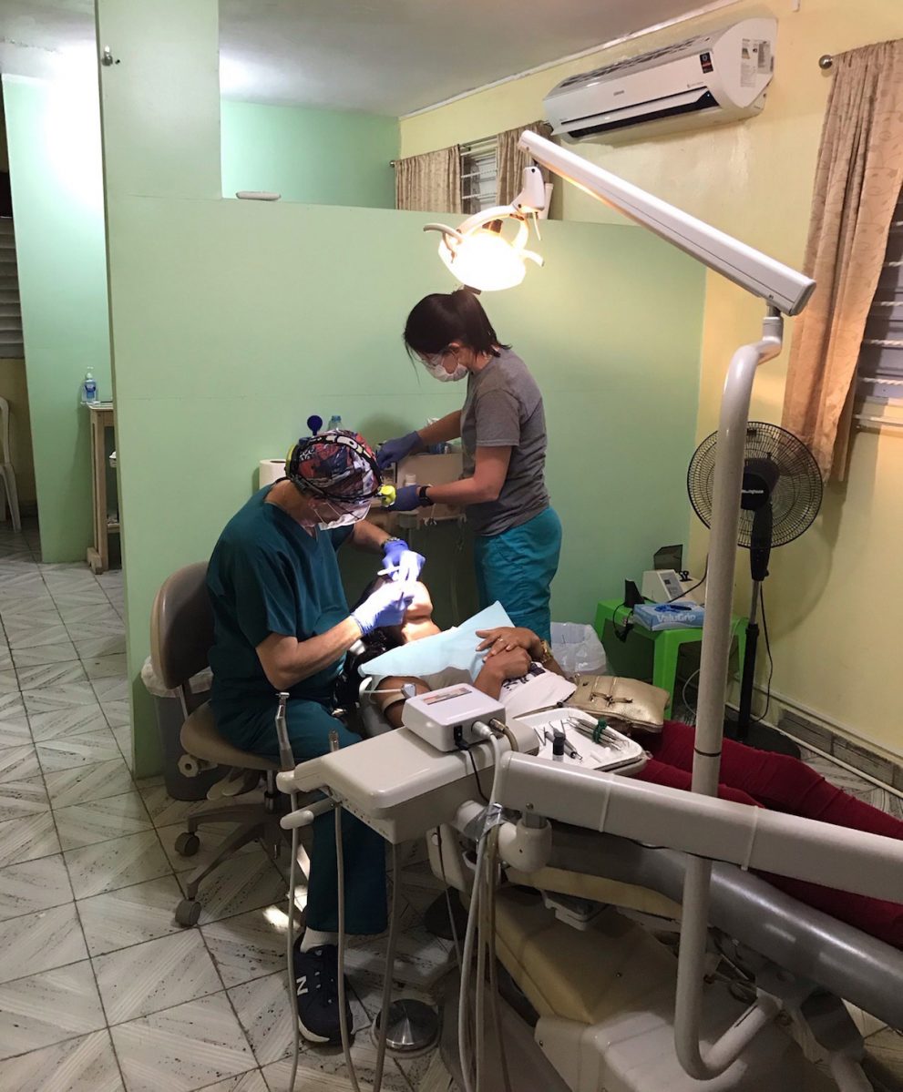 Dr. Trok working in Haiti